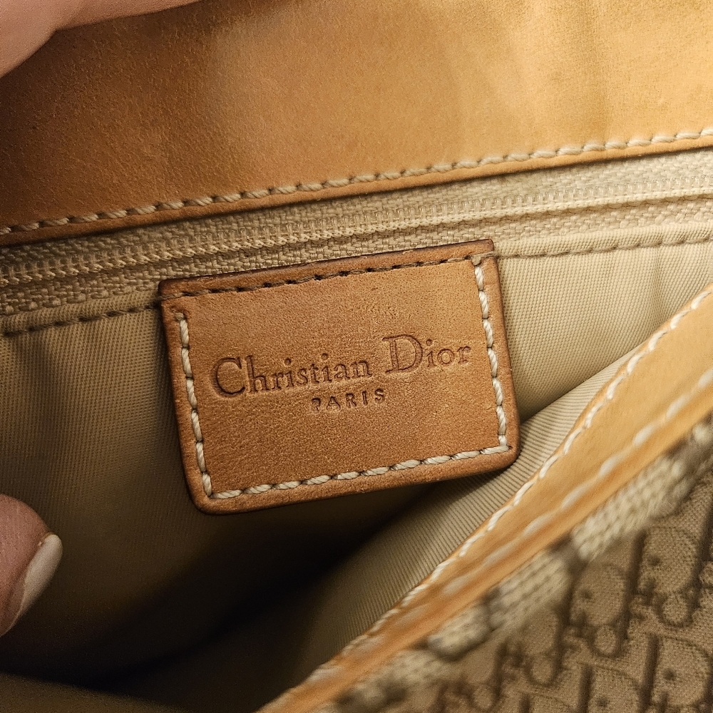 Vintage Christian Dior Trotter Messenger Bag Canvas & Leather Galliano Era - Picture 5 of 11